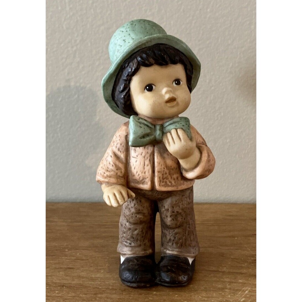 Goebel Limpke Nina and Marco 4" BOY WITH GREEN HAT AND BOWTIE Figurine